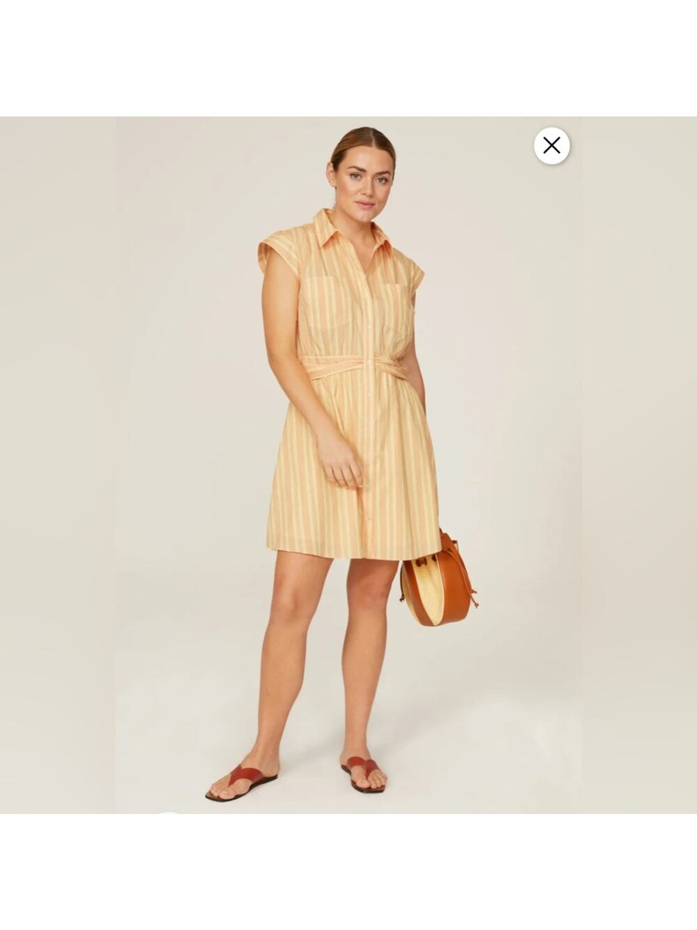 Designer Shirtdress by Derek Lam 10 Crosby for RTR – Yellow Stripes